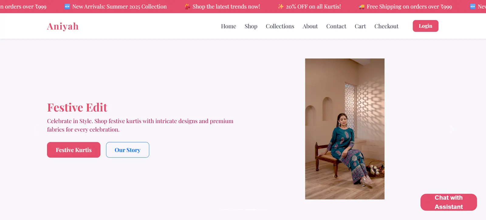 Aniyah — Women-focused Ecommerce Website