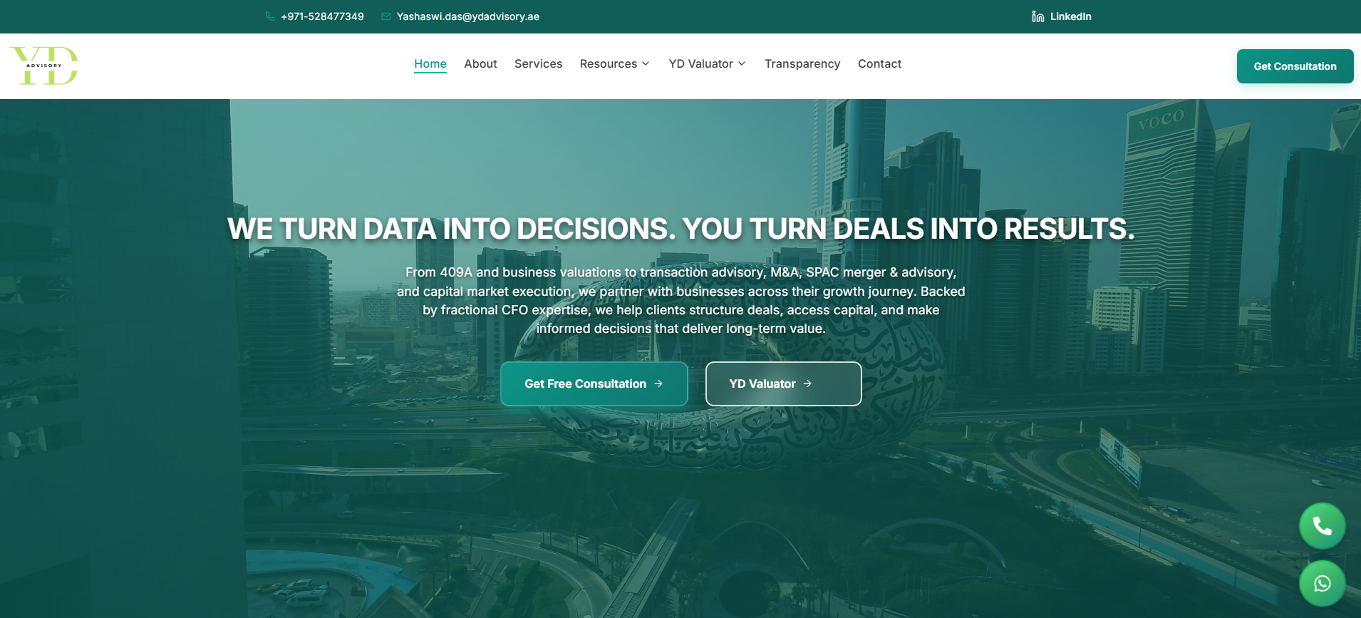 Revamped Website For Established Finance MNC — YD Advisory